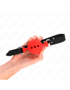 KINK MORDAZA 55 x 2 CM DE BOLA 5 CM DE SILICONA COMPLETA TALLA L ROJO AJUSTABLE 35 51 CM 2