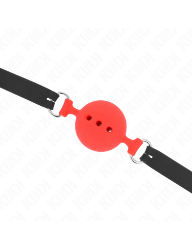 KINK MORDAZA 55 x 2 CM DE BOLA 5 CM DE SILICONA COMPLETA TALLA L ROJO AJUSTABLE 35 51 CM