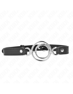 KINK MORDAZA CON MULTIPLES JUNTAS TORICAS 5 CM NEGRO 63 X 25 CM