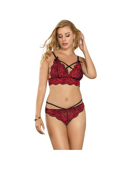 SUBBLIME SET DOS PIEZAS TOP Y PANTIES ENCAJE S M