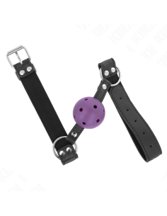 KINK MORDAZA DE BOLA 4 CM TRANSPIRABLE CON DOBLE REMACHE MORADO 62 x 25 CM AJUSTABLE 42 58 CM 2