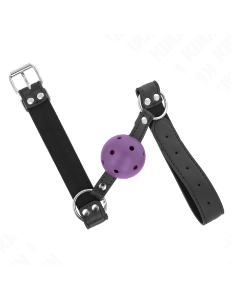 KINK MORDAZA DE BOLA 4 CM TRANSPIRABLE CON DOBLE REMACHE MORADO 62 x 25 CM AJUSTABLE 42 58 CM KINK MORDAZA DE BOLA 4 CM TRANSPIRABLE CON DOBLE REMACHE MORADO 62 x 25 CM AJUSTABLE 42 58 CM