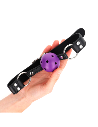 KINK MORDAZA DE BOLA 4 CM TRANSPIRABLE CON DOBLE REMACHE MORADO 62 x 25 CM AJUSTABLE 42 58 CM