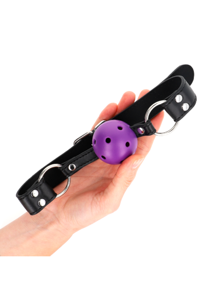 KINK MORDAZA DE BOLA 4 CM TRANSPIRABLE CON DOBLE REMACHE MORADO 62 x 25 CM AJUSTABLE 42 58 CM KINK MORDAZA DE BOLA 4 CM TRANSPIRABLE CON DOBLE REMACHE MORADO 62 x 25 CM AJUSTABLE 42 58 CM