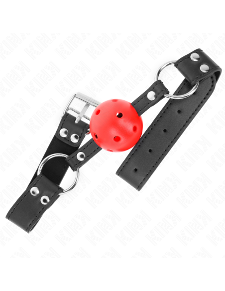 KINK MORDAZA DE BOLA 4 CM TRANSPIRABLE CON DOBLE REMACHE DE CUERO 62 x 25 CM AJUSTABLE 42 58 CM KINK MORDAZA DE BOLA 4 CM TRANSPIRABLE CON DOBLE REMACHE DE CUERO 62 x 25 CM AJUSTABLE 42 58 CM