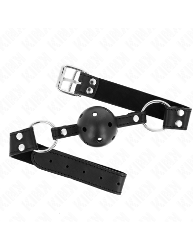 KINK MORDAZA DE BOLA 4 CM TRANSPIRABLE CON DOBLE REMACHE MODELO 1 NEGRO 62 x 25 CM AJUSTABLE 42 58 CM