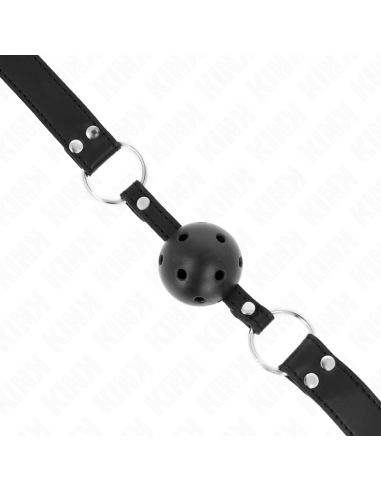 KINK MORDAZA DE BOLA 4 CM TRANSPIRABLE CON DOBLE REMACHE MODELO 1 NEGRO 62 x 25 CM AJUSTABLE 42 58 CM