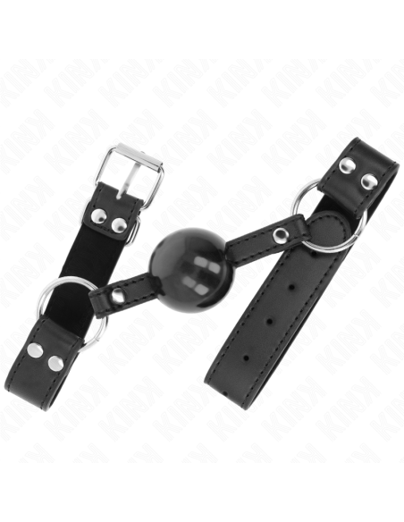 KINK MORDAZA DE BOLA 4 CM SUAVE Y SOLIDA CON CORREA DE POLIPIEL 62 x 25 CM AJUSTABLE 42 58 CM KINK MORDAZA DE BOLA 4 CM SUAVE Y SOLIDA CON CORREA DE POLIPIEL 62 x 25 CM AJUSTABLE 42 58 CM