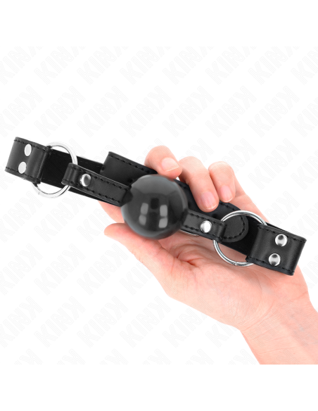KINK MORDAZA DE BOLA 4 CM SUAVE Y SOLIDA CON CORREA DE POLIPIEL 62 x 25 CM AJUSTABLE 42 58 CM KINK MORDAZA DE BOLA 4 CM SUAVE Y SOLIDA CON CORREA DE POLIPIEL 62 x 25 CM AJUSTABLE 42 58 CM
