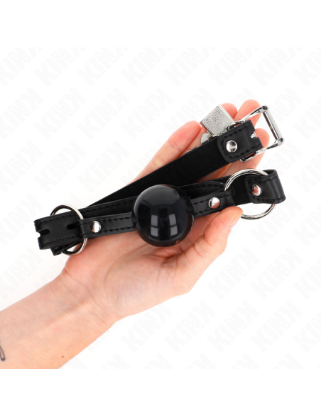 KINK MORDAZA DE BOLA 4 CM TPE CON CANDADO NEGRO 60 x 2 CM KINK MORDAZA DE BOLA 4 CM TPE CON CANDADO NEGRO 60 x 2 CM