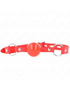 KINK MORDAZA DE BOLA 4 CM TPE CON CANDADO ROJO 60 x 2 CM