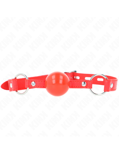 KINK MORDAZA DE BOLA 4 CM TPE CON CANDADO ROJO 60 x 2 CM
