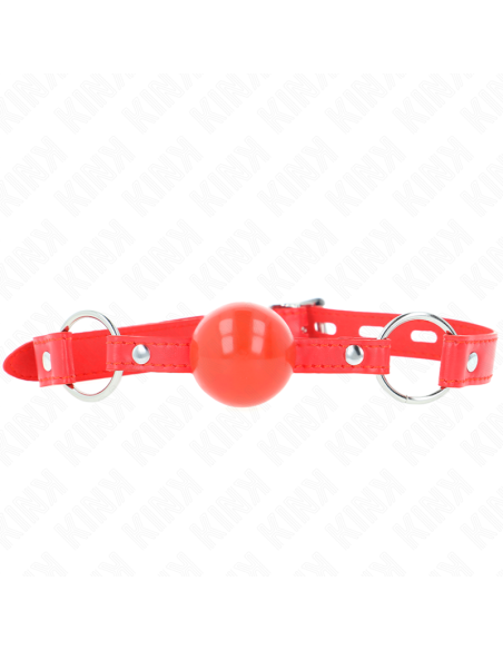 KINK MORDAZA DE BOLA 4 CM TPE CON CANDADO ROJO 60 x 2 CM KINK MORDAZA DE BOLA 4 CM TPE CON CANDADO ROJO 60 x 2 CM