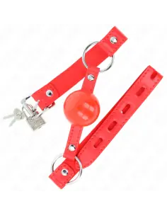 KINK MORDAZA DE BOLA 4 CM TPE CON CANDADO ROJO 60 x 2 CM 2