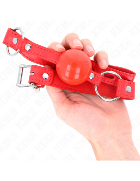 KINK MORDAZA DE BOLA 4 CM TPE CON CANDADO ROJO 60 x 2 CM KINK MORDAZA DE BOLA 4 CM TPE CON CANDADO ROJO 60 x 2 CM