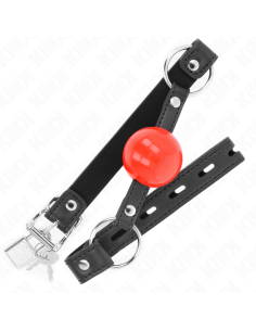 KINK MORDAZA DE BOLA 4 CM CON CANDADO BOLA ROJA CORREA NEGRA 60 x 2 CM 2