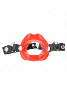 KINK MORDAZA LABIAL 8 CM CON CORREA DE POLIPIEL ROJO 63 x 2 CM AJUSTABLE 39 58 CM