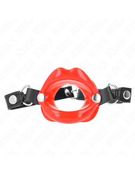 KINK MORDAZA LABIAL 8 CM CON CORREA DE POLIPIEL ROJO 63 x 2 CM AJUSTABLE 39 58 CM