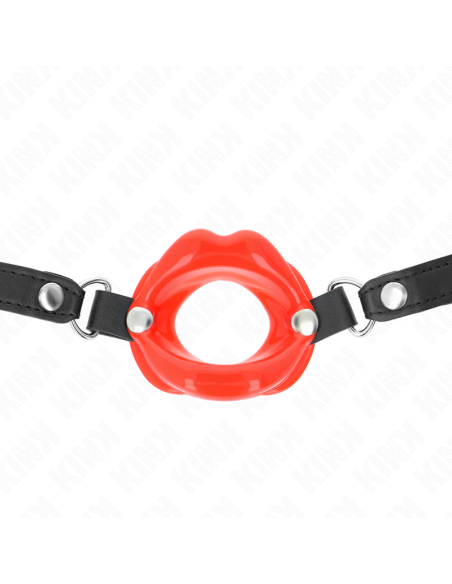 KINK MORDAZA LABIAL 8 CM CON CORREA DE POLIPIEL ROJO 63 x 2 CM AJUSTABLE 39 58 CM