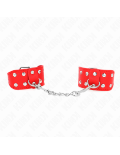 KINK MUNEQUERAS CON DOBLE LINEA DE TACHUELAS AJUSTABLE ROJO 2