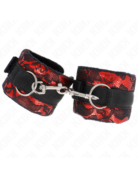 KINK MUNEQUERAS CORTAS DE ENCAJE TERCIOPELO Y UNION DE NYLON ROJO NEGRO 23 X 65 CM KINK MUNEQUERAS CORTAS DE ENCAJE TERCIOPELO Y UNION DE NYLON ROJO NEGRO 23 X 65 CM