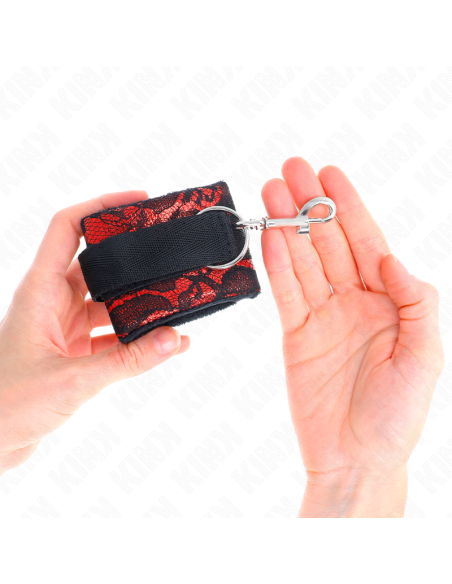 KINK MUNEQUERAS CORTAS DE ENCAJE TERCIOPELO Y UNION DE NYLON ROJO NEGRO 23 X 65 CM KINK MUNEQUERAS CORTAS DE ENCAJE TERCIOPELO Y UNION DE NYLON ROJO NEGRO 23 X 65 CM