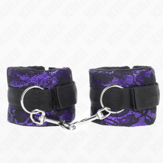 KINK MUNEQUERAS CORTAS DE ENCAJE TERCIOPELO Y UNION DE NYLON VIOLETA NEGRO 23 X 65 CM