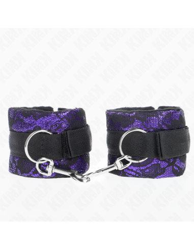 KINK MUNEQUERAS CORTAS DE ENCAJE TERCIOPELO Y UNION DE NYLON VIOLETA NEGRO 23 X 65 CM
