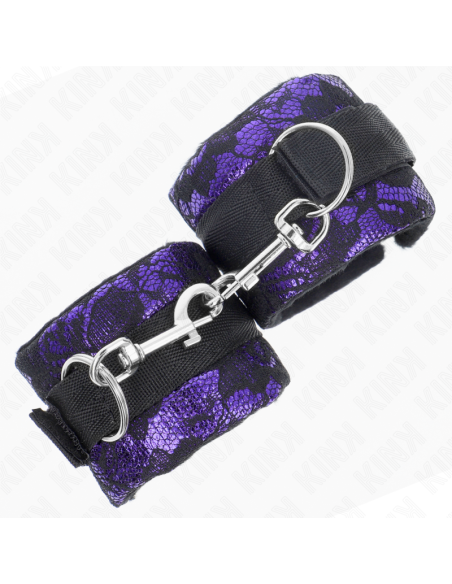 KINK MUNEQUERAS CORTAS DE ENCAJE TERCIOPELO Y UNION DE NYLON VIOLETA NEGRO 23 X 65 CM KINK MUNEQUERAS CORTAS DE ENCAJE TERCIOPELO Y UNION DE NYLON VIOLETA NEGRO 23 X 65 CM
