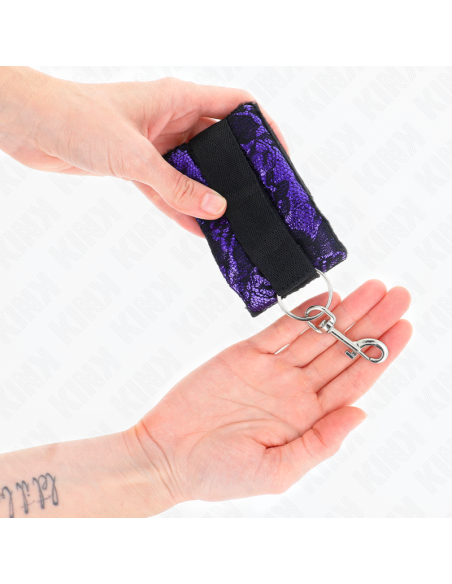 KINK MUNEQUERAS CORTAS DE ENCAJE TERCIOPELO Y UNION DE NYLON VIOLETA NEGRO 23 X 65 CM KINK MUNEQUERAS CORTAS DE ENCAJE TERCIOPELO Y UNION DE NYLON VIOLETA NEGRO 23 X 65 CM