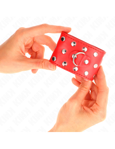 KINK MUNEQUERAS CON CIERRE A PRESION LLENO DE TACHUELAS AJUSTABLE ROJO 19 24 CM X 55 CM