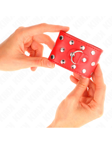 KINK MUNEQUERAS CON CIERRE A PRESION LLENO DE TACHUELAS AJUSTABLE ROJO 19 24 CM X 55 CM KINK MUNEQUERAS CON CIERRE A PRESION LLENO DE TACHUELAS AJUSTABLE ROJO 19 24 CM X 55 CM