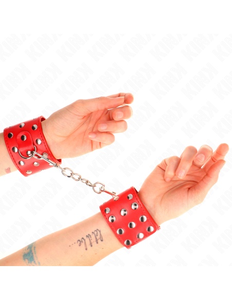 KINK MUNEQUERAS CON CIERRE A PRESION LLENO DE TACHUELAS AJUSTABLE ROJO 19 24 CM X 55 CM KINK MUNEQUERAS CON CIERRE A PRESION LLENO DE TACHUELAS AJUSTABLE ROJO 19 24 CM X 55 CM