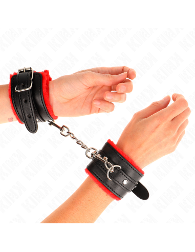 KINK MUNEQUERAS FORRADAS PREMIUM ROJO CON CORREA NEGRO AJUSTABLE 17 29 CM X 6 CM