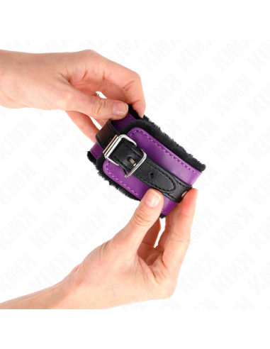 KINK MUNEQUERAS FORRADAS PREMIUM NEGRO CON CORREA VIOLETA NEGRO AJUSTABLE 17 29 CM X 6 CM