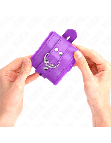 KINK MUNEQUERAS FORRADAS CON AGUJEROS CUADRADOS VIOLETA Y CORREA VIOLETA AJUSTABLE 17 29 CM X 6 CM