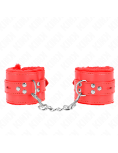 KINK MUNEQUERAS FORRADAS CON AGUJEROS CUADRADOS ROJO Y CORREA ROJO AJUSTABLE 17 29 CM X 6 CM