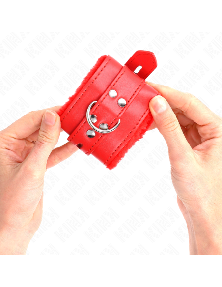 KINK MUNEQUERAS FORRADAS CON AGUJEROS CUADRADOS ROJO Y CORREA ROJO AJUSTABLE 17 29 CM X 6 CM KINK MUNEQUERAS FORRADAS CON AGUJEROS CUADRADOS ROJO Y CORREA ROJO AJUSTABLE 17 29 CM X 6 CM