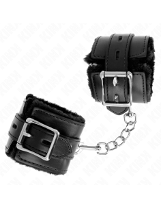 KINK MUNEQUERAS FORRADAS CON AGUJEROS CUADRADOS NEGRO Y CORREA NEGRO AJUSTABLE 17 29 CM X 6 CM 2