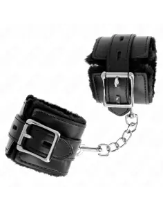 KINK MUNEQUERAS FORRADAS CON AGUJEROS CUADRADOS NEGRO Y CORREA NEGRO AJUSTABLE 17 29 CM X 6 CM 2