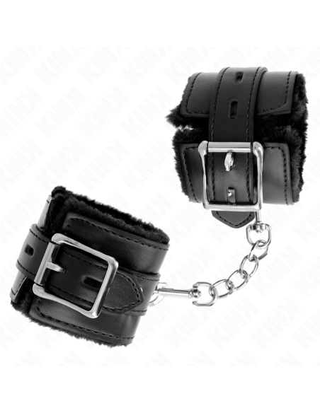 KINK MUNEQUERAS FORRADAS CON AGUJEROS CUADRADOS NEGRO Y CORREA NEGRO AJUSTABLE 17 29 CM X 6 CM KINK MUNEQUERAS FORRADAS CON AGUJEROS CUADRADOS NEGRO Y CORREA NEGRO AJUSTABLE 17 29 CM X 6 CM