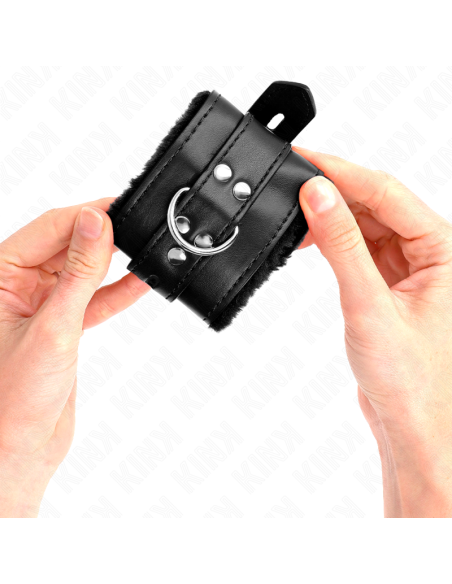 KINK MUNEQUERAS FORRADAS CON AGUJEROS CUADRADOS NEGRO Y CORREA NEGRO AJUSTABLE 17 29 CM X 6 CM KINK MUNEQUERAS FORRADAS CON AGUJEROS CUADRADOS NEGRO Y CORREA NEGRO AJUSTABLE 17 29 CM X 6 CM