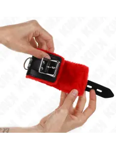 KINK MUNEQUERAS FORRADAS CON AGUJEROS CUADRADOS ROJO Y CORREA NEGRO AJUSTABLE 17 29 CM X 6 CM 2