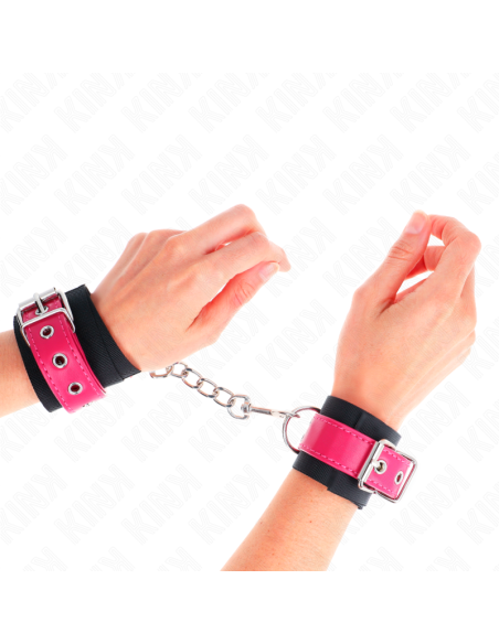 KINK MUNEQUERAS DE NYLON NEGRO CON CORREA POLIPIEL FUSCIA AJUSTABLE 19 29 CM X 51 CM KINK MUNEQUERAS DE NYLON NEGRO CON CORREA POLIPIEL FUSCIA AJUSTABLE 19 29 CM X 51 CM