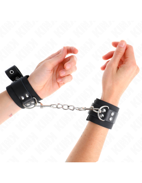 KINK MUNEQUERAS DE NYLON NEGRO CON CORREA CUERO NEGRO AJUSTABLE 19 29 CM X 51 CM