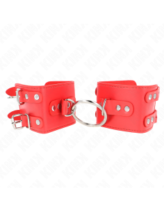 KINK MUNEQUERAS FIJAS CON ANILLA Y TACHUELAS ROJO AJUSTABLE 17 22 CM X 65 CM