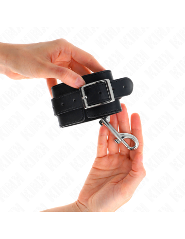 KINK MUNEQUERAS SIMPLES CON FILA DE REMACHES NEGRO AJUSTABLE 17 28 CM X 5 CM