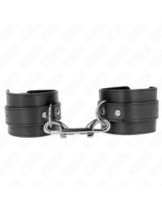 KINK MUNEQUERAS SIMPLES CON FILA DE REMACHES Y HEBILLA GRANDE NEGRO AJUSTABLE 17 28 CM X 5 CM