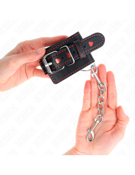 KINK MUNEQUERAS NEGRO CON INCRUSTACION DE CORAZON ROJO AJUSTABLE 21 28 CM X 55 CM KINK MUNEQUERAS NEGRO CON INCRUSTACION DE CORAZON ROJO AJUSTABLE 21 28 CM X 55 CM