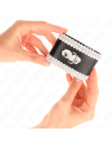 KINK MUNEQUERAS NEGRO CON ENCAJE DECORATIVO BLANCO AJUSTABLE 20 23 CM X 55 CM